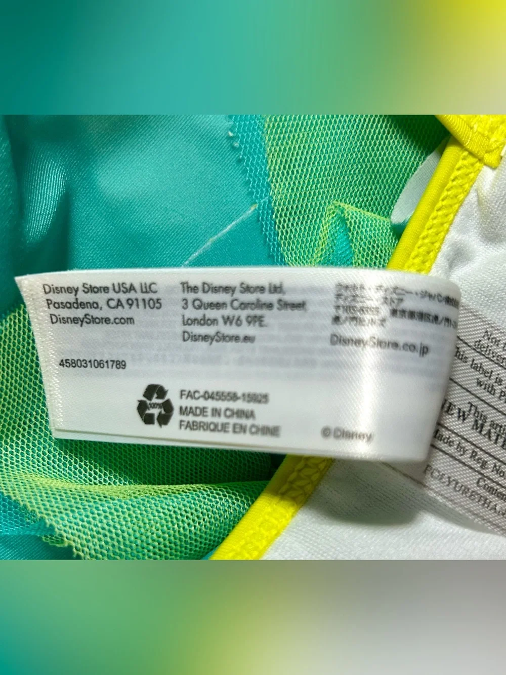 Disney Store Ariel Little Mermaid Swimsuit Teal Girls 5/6